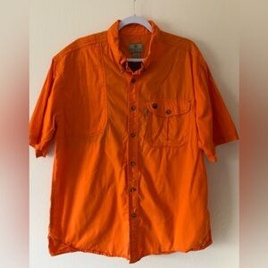 Baretta Men’s Orange Button Down Short Sleeve Vented Tactical Shirt XL